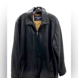 Dockers Men's Dark Leather Jacket Size L